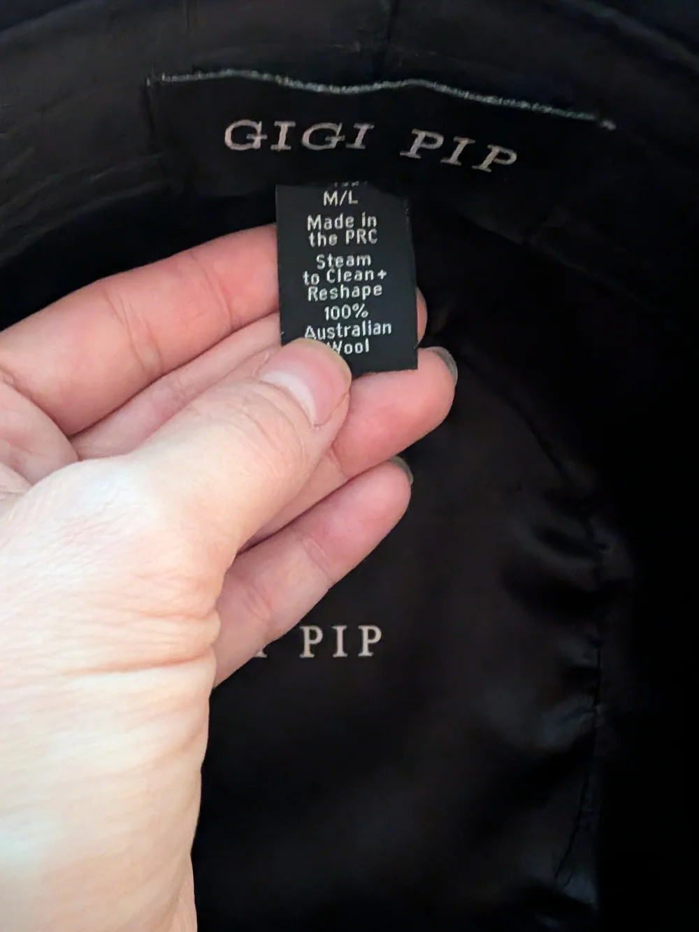 GIGI PIP Black Wide-Brim Wool Fedora